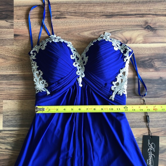 BNWT La Femme strapless beaded gown - Picture 11 of 11